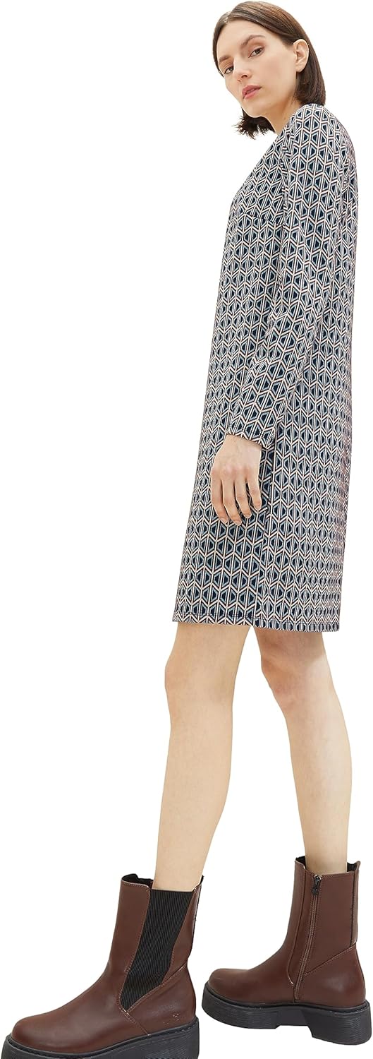 TOM TAILOR Damen Kleid 36 33953 - Geometrics Ck Jacquard, 36 33953 - Geometrics Ck Jacquard