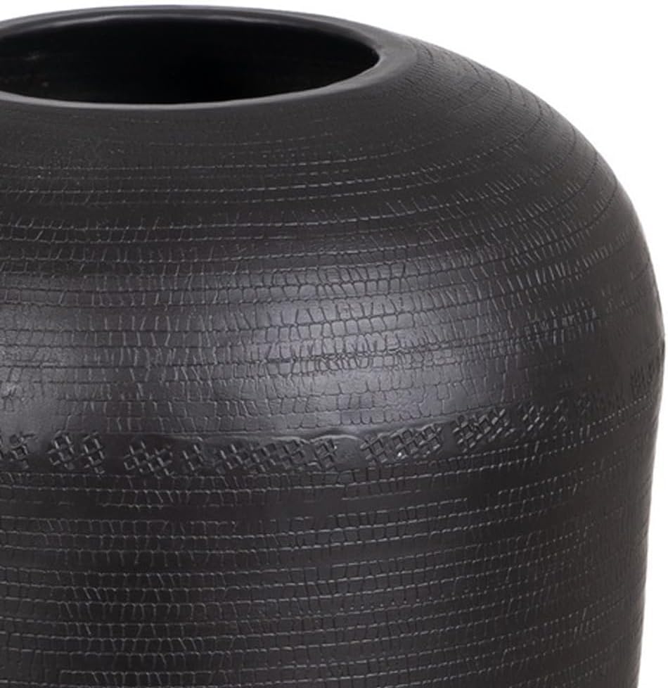 Vase 25,5 x 25,5 x 33 cm schwarz Aluminium