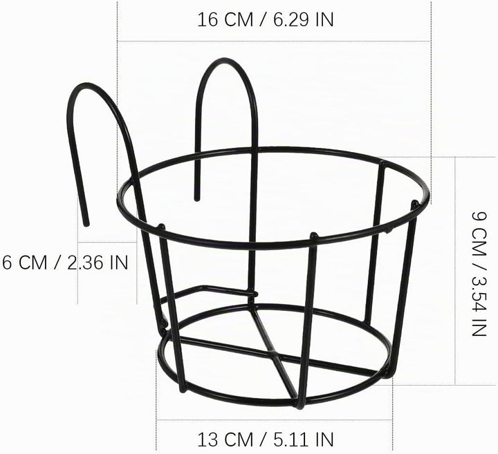 YARNOW 2 Stück Hängende Geländer Pflanzgefässe-Blumentopfhalter Balkon Hängend Metall-Blumenkasten M