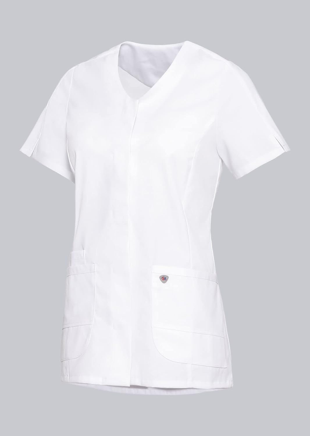 BP 1764-684-0021-XSn Damen-Kasack, Superleichter Stoff, 200,00 g/m² Stoffmischung mit Stretch, weiss