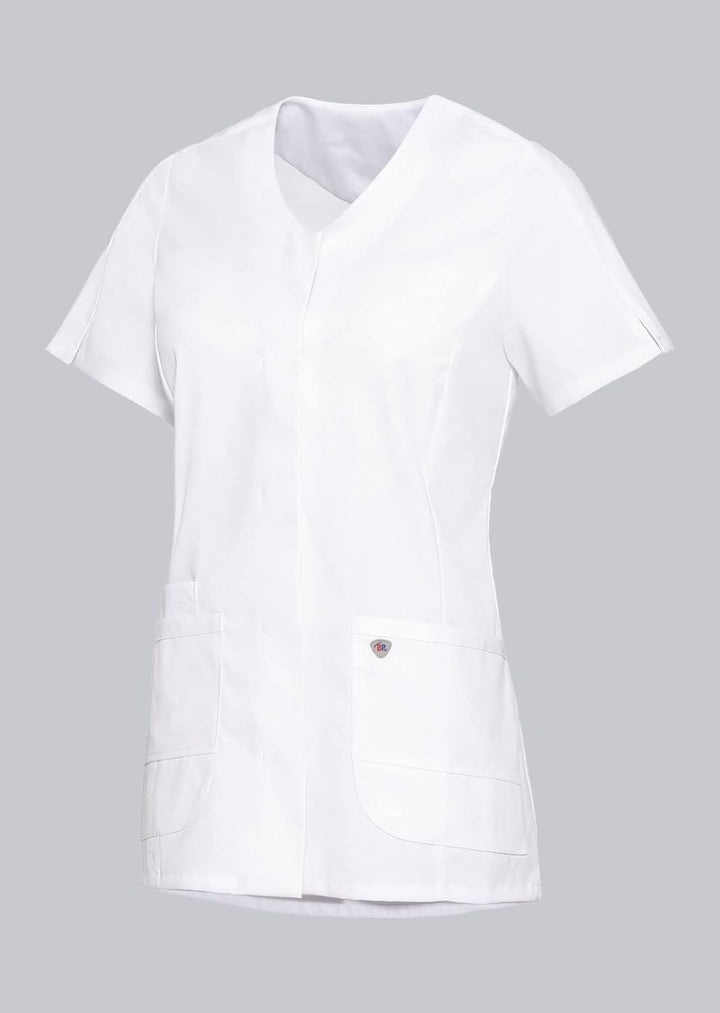 BP 1764-684-0021-XSn Damen-Kasack, Superleichter Stoff, 200,00 g/m² Stoffmischung mit Stretch, weiss