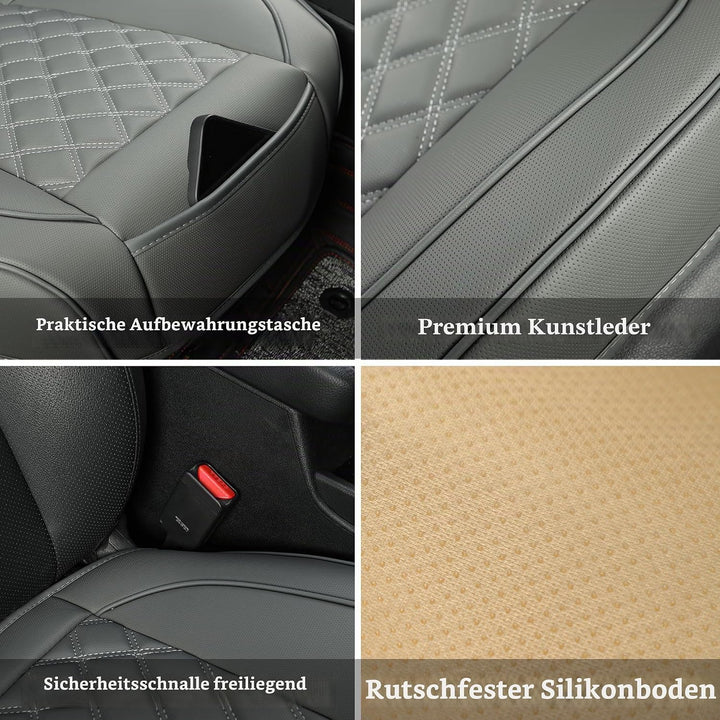 Vankerful Vordersitzbezüge aus Leder, Untersitzbezüge für Autos, Fahrer-Autositzbezüge, Luxus-Sitzsc