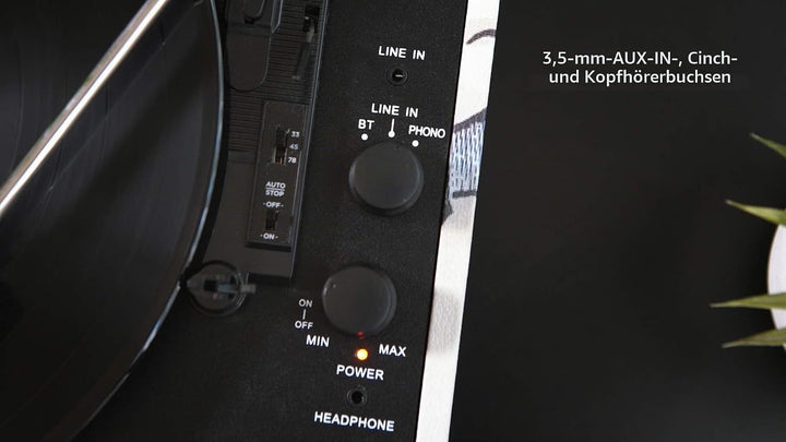 Victrola Journey Bluetooth Kofferplattenspieler mit DREI Abspielgeschwindigkeiten | Schwarz | VSC-55