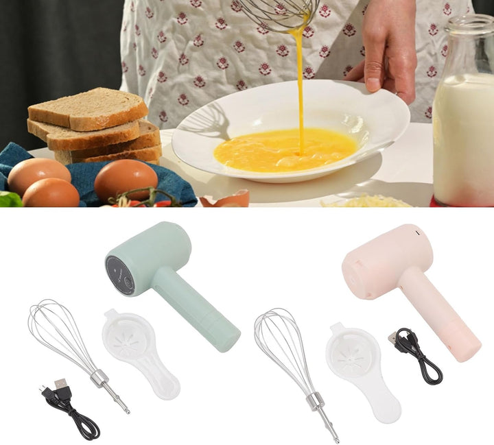 Topyond Kabellose Elektrischer Handmixer, 20W Automatischer Handbesen, Wiederaufladbarer USB Kabello
