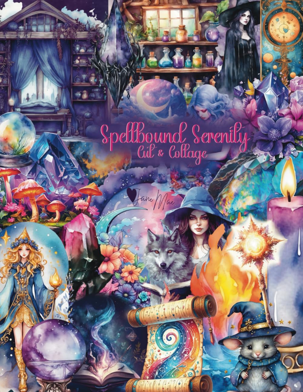 Spellbound Serenity: Cut and Collage Magic Ephemera Book for Scrapbooking, glue booking, junk journa
