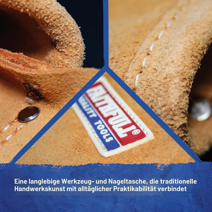 Faithfull Nageltasche mit Einzeltasche – Werkzeugtasche mit Gürtelschlaufe für Zimmerleute, Dachdeck