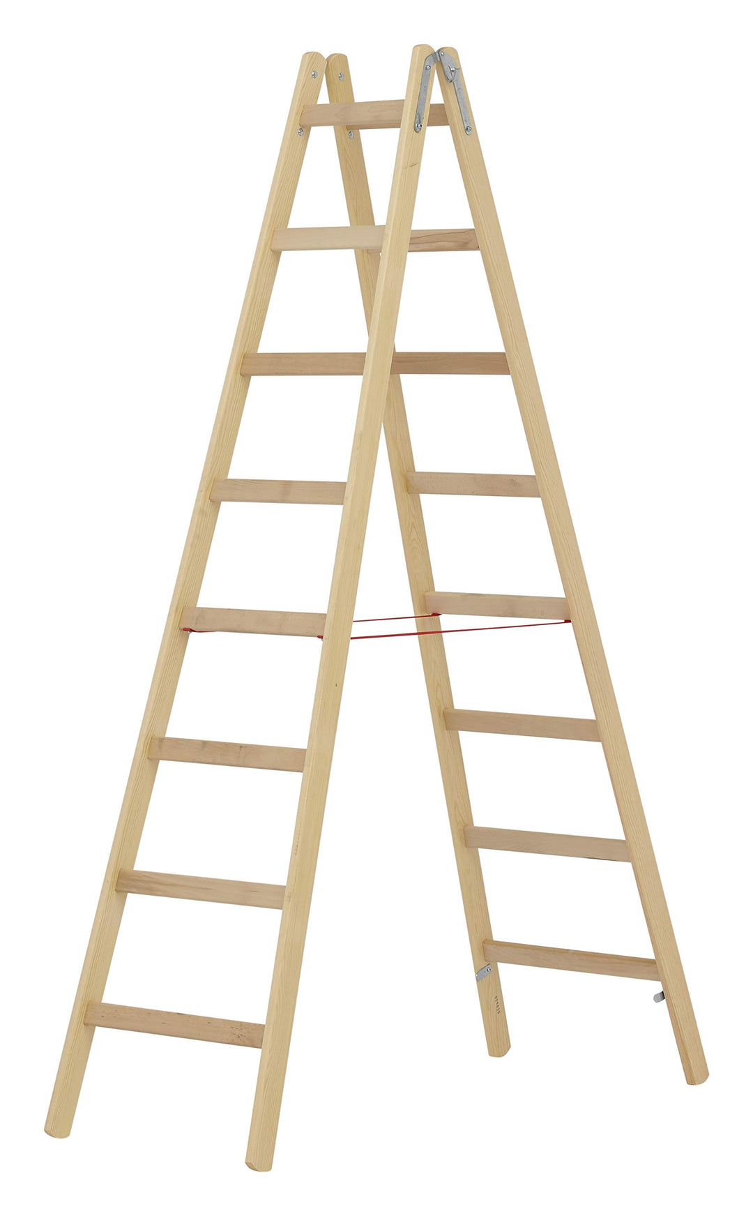 Hymer 7141016 Holz-Sprossenstehleiter, 2x8 Sprossen, 2x8 Sprossen