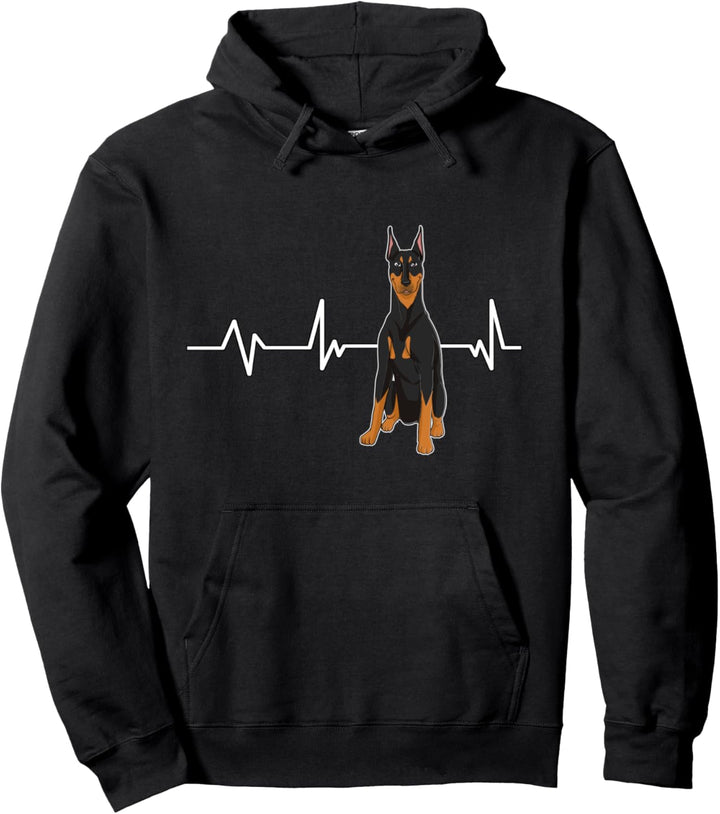 Dobermann Herzschlag Hundebesitzer Geschenk Dobermann Pullover Hoodie