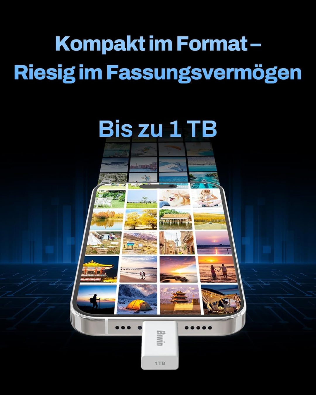 Biwin USB-Stick UD400 512GB USB 3.2 Gen1, Übertragungsgeschwindigkeiten bis zu 450 MB/s, tragbares F