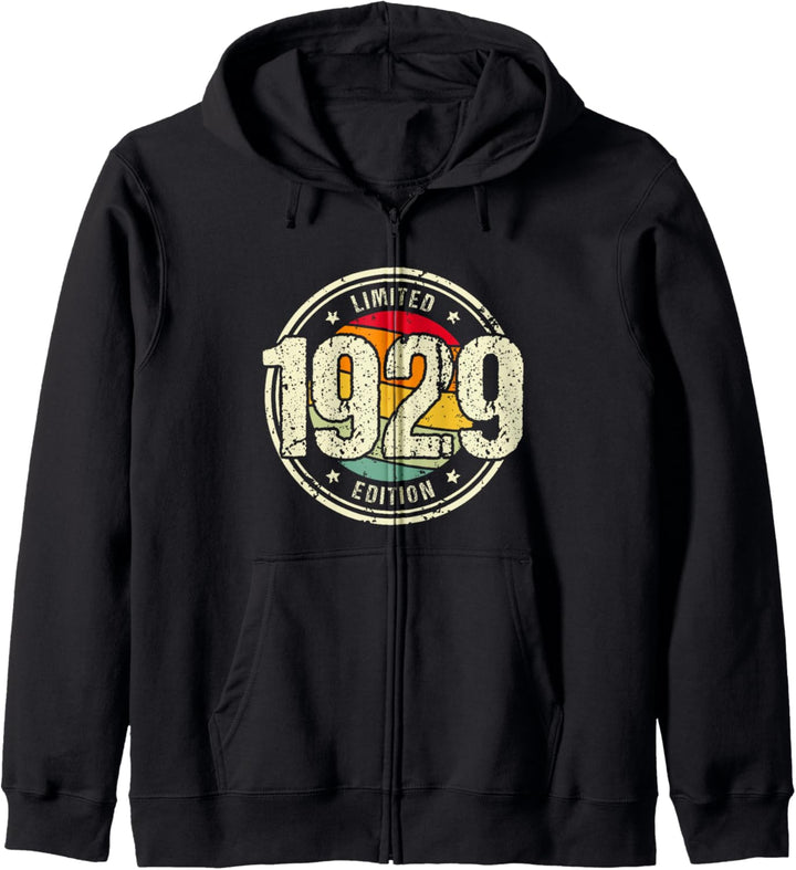 Retro 95 Jahre Jahrgang 1929 Limited Edition 95. Geburtstag Kapuzenjacke