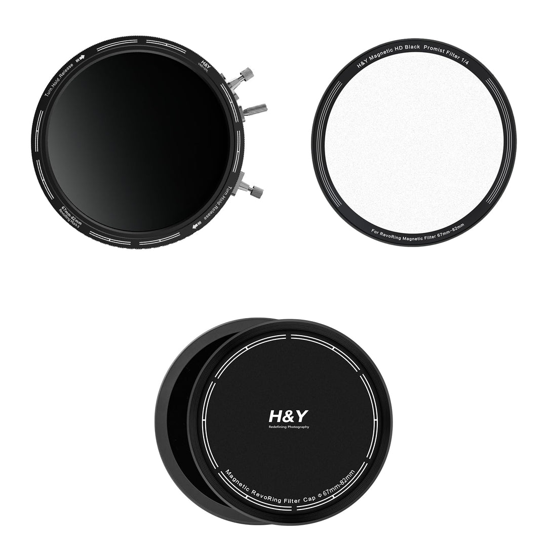 H&Y Cinematic Portrait Kit RevoRing Mark II 67-82mm VND (ND3-1000) Neutraldichtefilter & CPL Zirkula