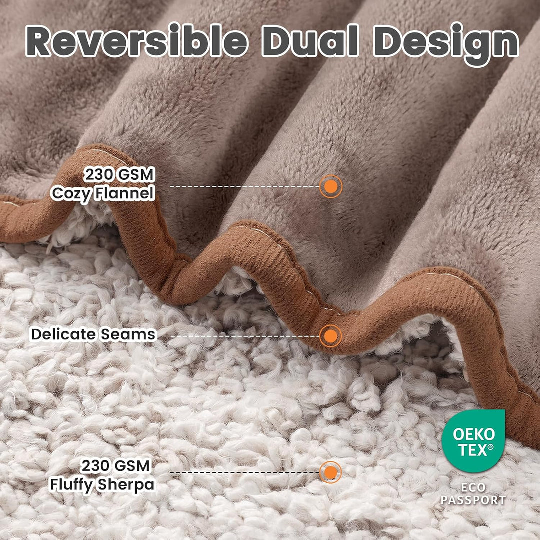 PETTOM Hundedecke Wasserdicht, Hundedecke Flauschig aus Sherpa Fleece, Hunde Decke Sofaschutz, Katze