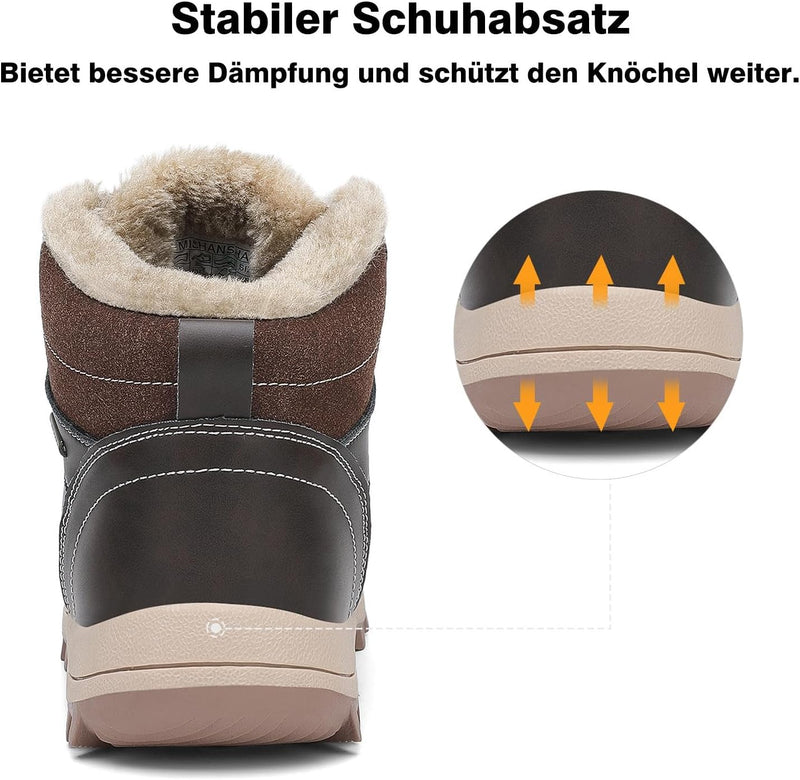 Mishansha Winterschuhe Warme Gefütterte Herren Damen Winterstiefel Wasserdicht Trekkingschuhe Wander