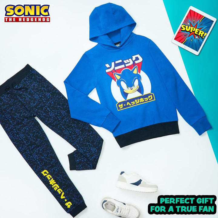 Sonic Jogginganzug Kinder Trainingsanzug Jungen Mädchen Hoodie und Hosen Set Schule Kindergarten Rei
