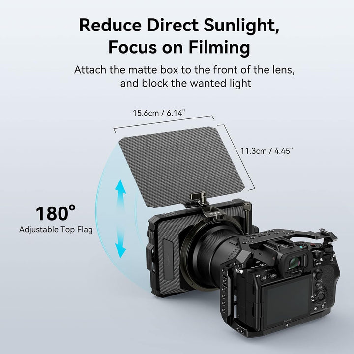 SMALLRIG Mini Matte Box Lite mit Top Flag für DSLRs und spiegellose Kameras, kompatibel mit 67mm/72m