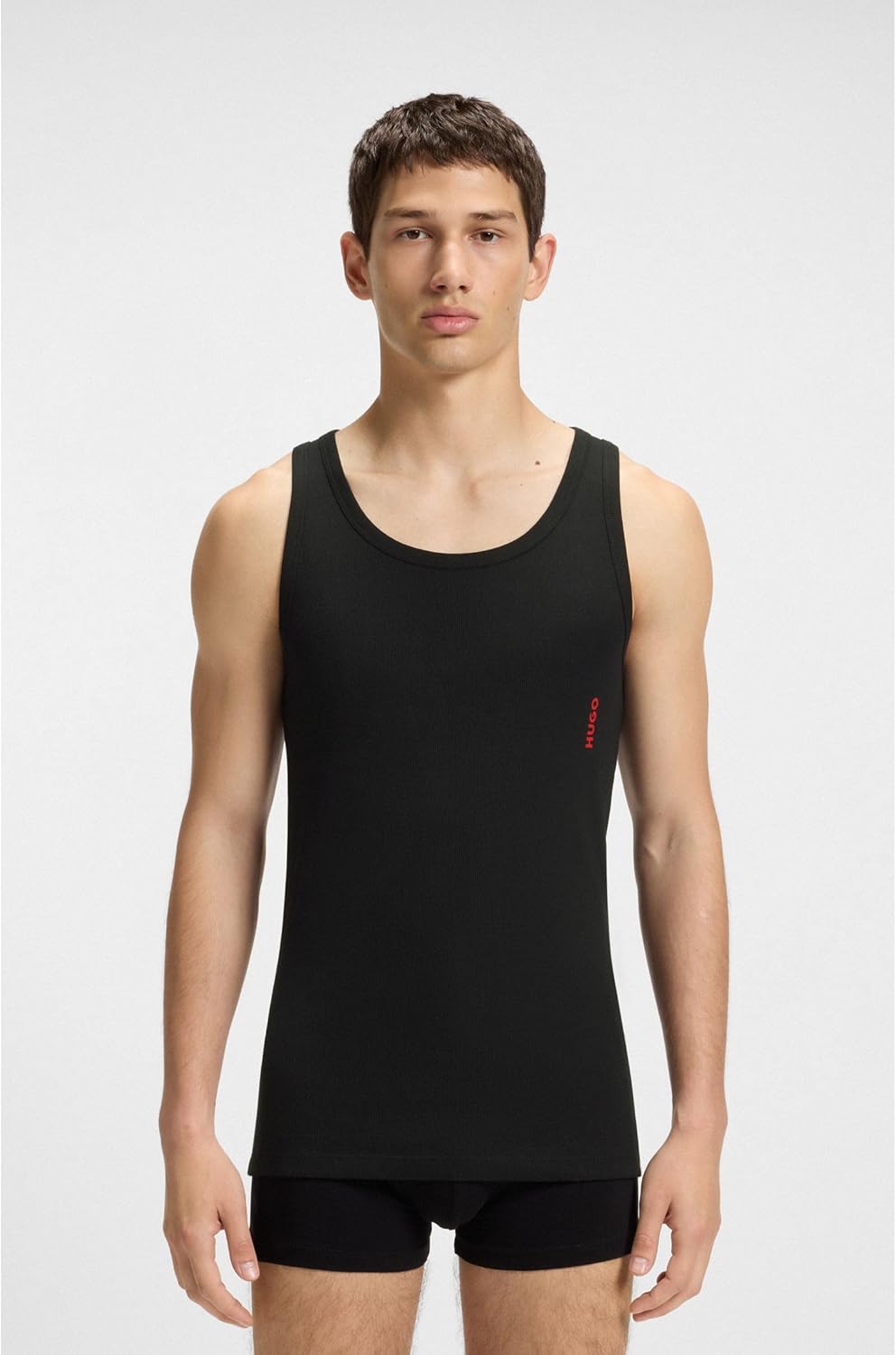 HUGO Herren Tank TOP Twin Pack Zweier-Pack Tanktops aus Stretch-Baumwolle mit Logo S New - Black1, S