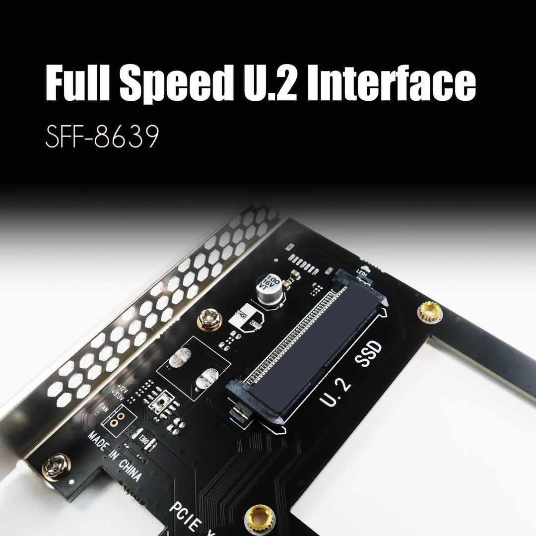 GLOTRENDS PU11 U.2 zu PCIe 4.0 X4 Adapter für 2.5 Zoll U.2 SSD, PCIe 4.0 X4 Full Speed