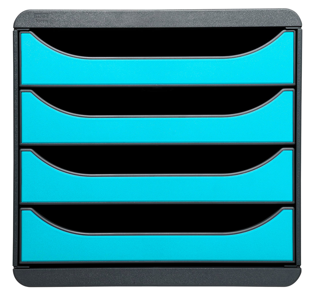 Exacompta 310782D Premium Ablagebox mit 4 Schubladen für DIN A4+ Dokumente. Belastbare Schubladenbox