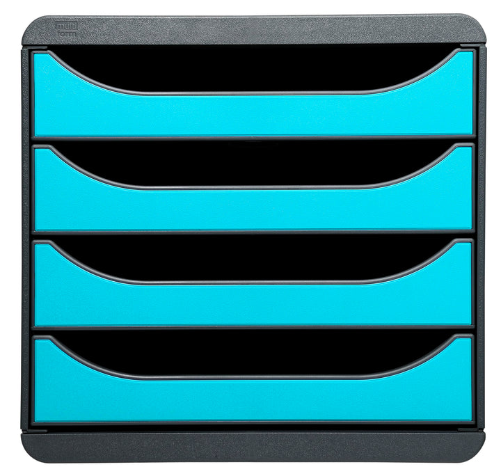 Exacompta 310782D Premium Ablagebox mit 4 Schubladen für DIN A4+ Dokumente. Belastbare Schubladenbox