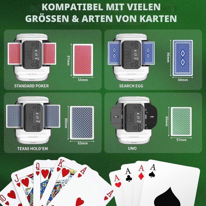 2 in 1 Automatische Kartenmischer und Kartensender mit 4 Kabellosen Kartengebertasten – Kartenmischm