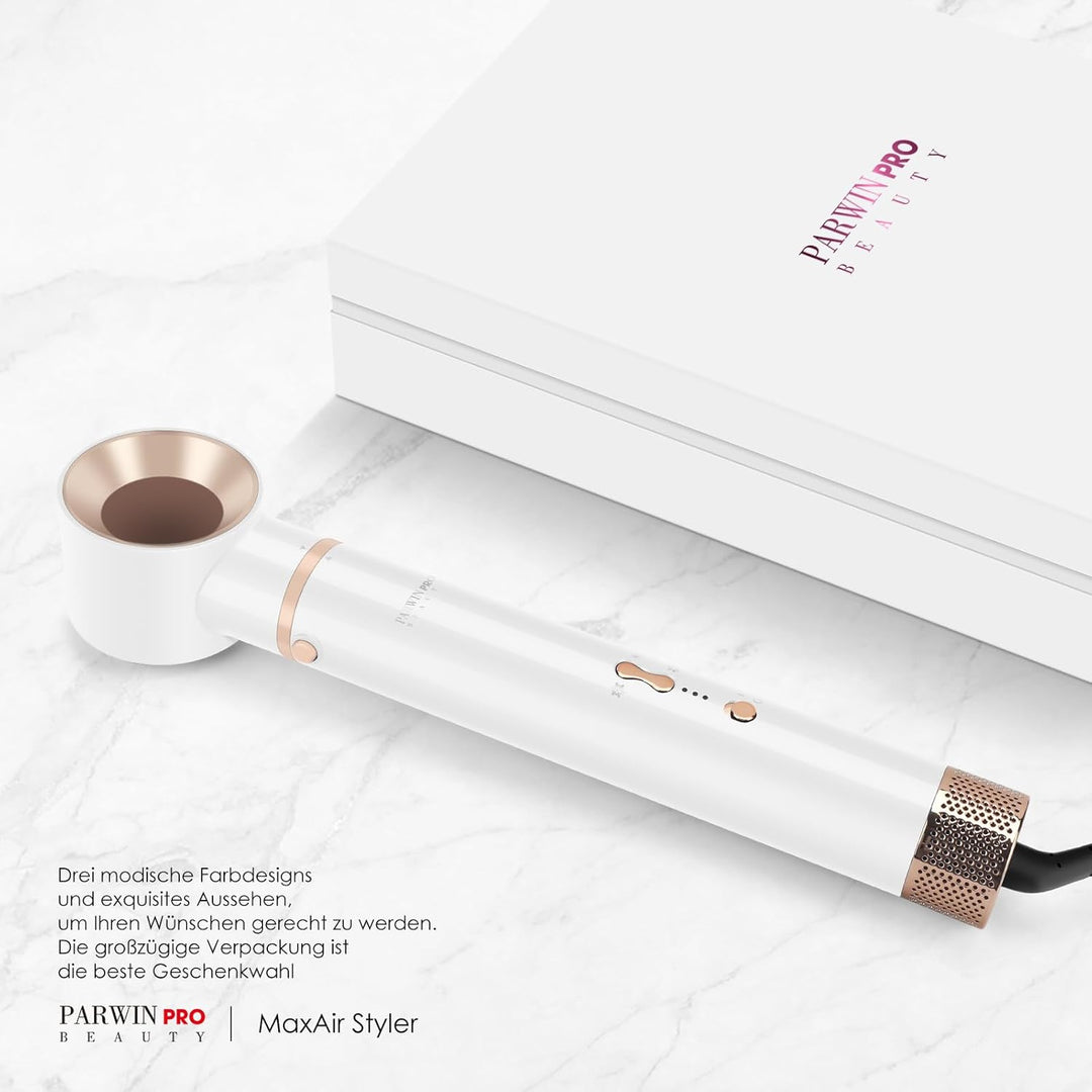 5 IN 1 MaxAIR Styler, PARWIN PRO BEAUTY Haartrockner Warmluftbürste Set, Rundbürstenföhn, Lockenstab
