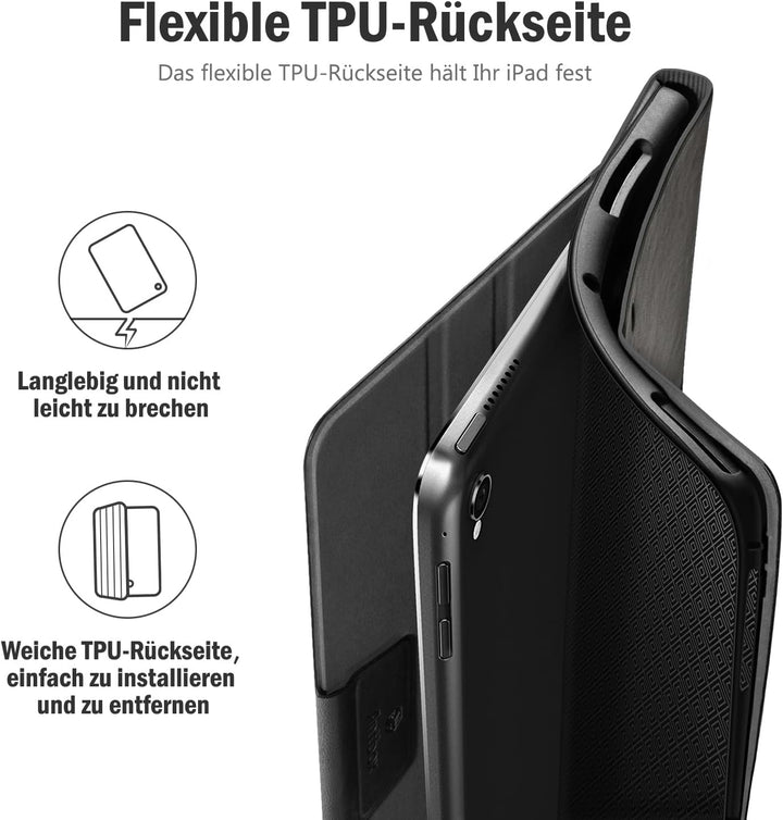 Antbox iPad 9.7 Zoll 2018/2017 Hülle mit Apple Pencil Halter Auto Schlaf/Wach Funktion PU Ledertasch
