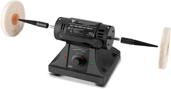 STAHLWERK PM-480 ST Werkbank Poliermaschine mit 480 Watt und 7200 Umdrehungen pro Minute für Metall,