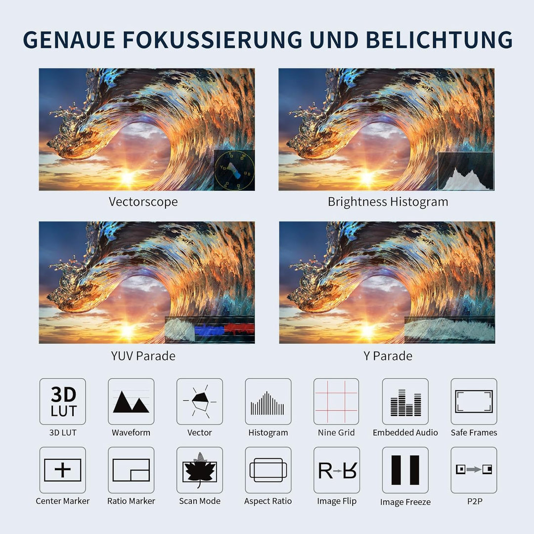 FEELWORLD F6 PLUSX 5.5 Inch 1600nit High Bright DSLR Camera Field Touch Screen Monitor with HDR 3D L