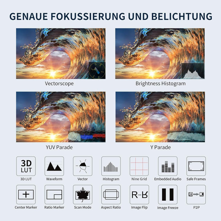 FEELWORLD F6 PLUSX 5.5 Inch 1600nit High Bright DSLR Camera Field Touch Screen Monitor with HDR 3D L