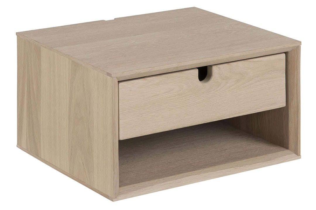 AC Design Furniture Lena Nachttisch aus Holz für Wandmontage, Beistelltisch mit 1 Schublade, Wandreg