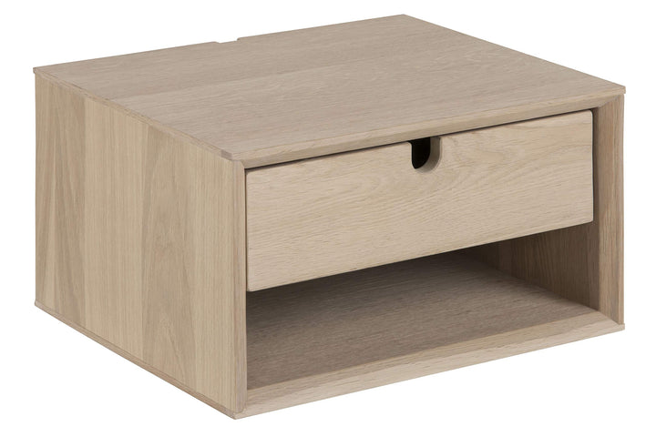 AC Design Furniture Lena Nachttisch aus Holz für Wandmontage, Beistelltisch mit 1 Schublade, Wandreg