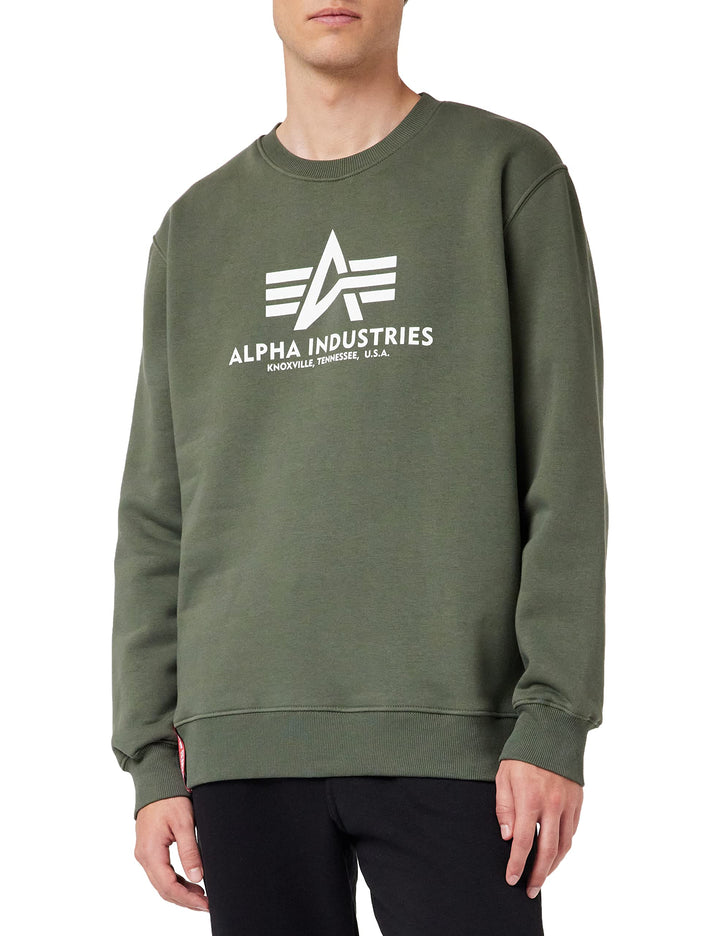 Alpha Industries Herren Basic Sweater Sweatshirt für Herren Sweatshirt (1er Pack) L Dunkles Olivgrün