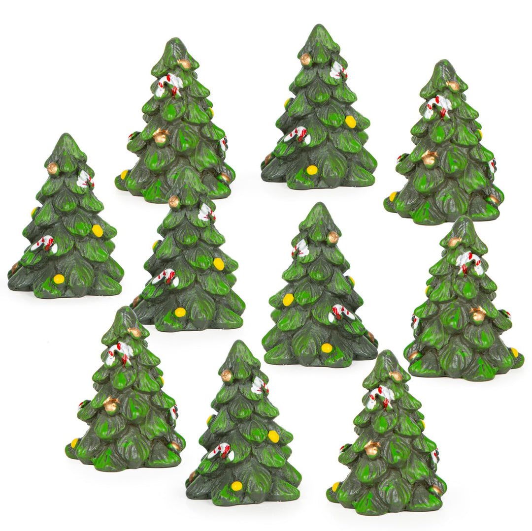 Logbuch-Verlag 10 kleine Bäume Weihnachten Weihnachtsbäume 3,5 cm grün Tannenbaum Figuren Tischdekor