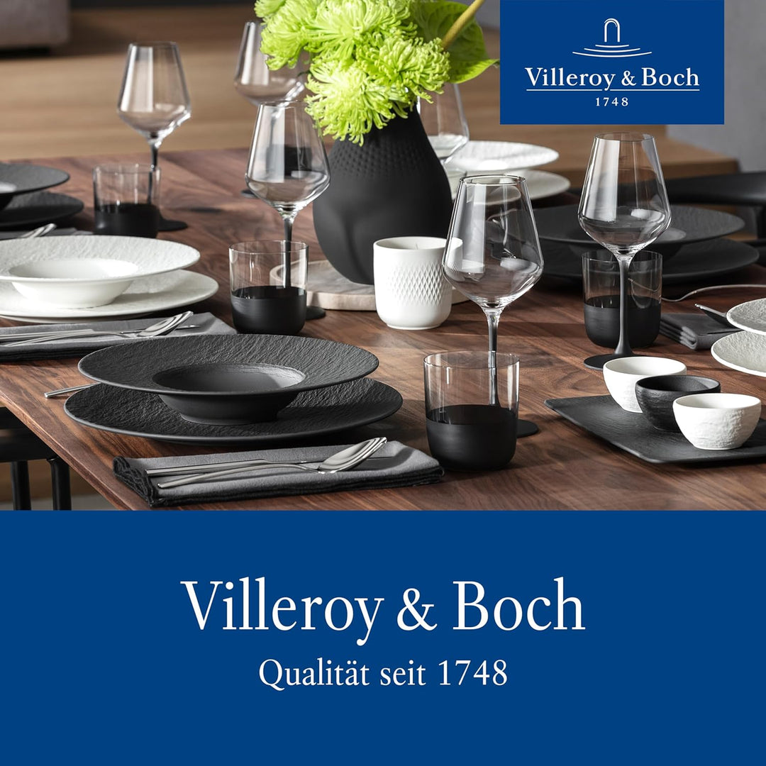Villeroy und Boch Manufacture Rock Blanc Schale, 28,7 cm, Premium Porzellan, Weiss Weiss Schale tief