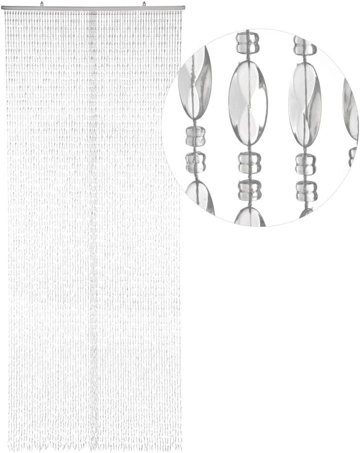 HAB & GUT -DV03461- Türvorhang TWISTER, KLAR / SEHR DICHT mit 68 Strängen, 90 x 200 cm, Perlenvorhan