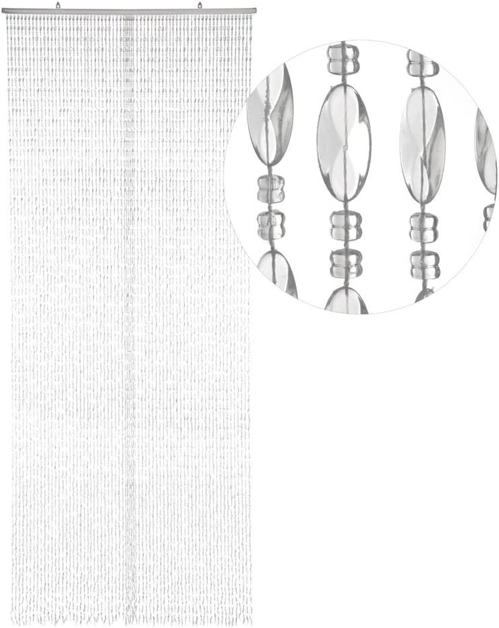 HAB & GUT -DV03461- Türvorhang TWISTER, KLAR / SEHR DICHT mit 68 Strängen, 90 x 200 cm, Perlenvorhan