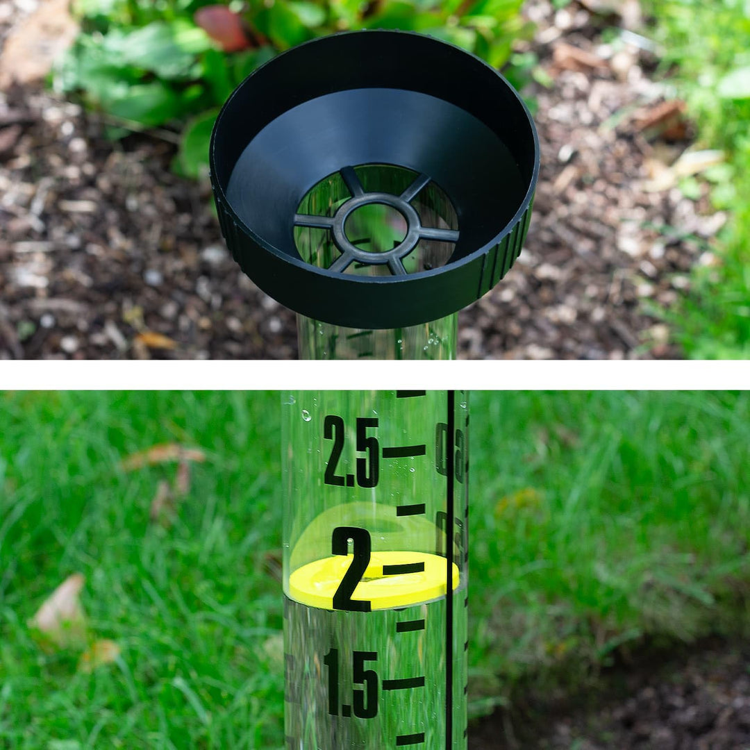 CKB LTD Regenmesser mit Erdspiess für den Aussenbereich, Regenmessung, Wasserzähler, Dual-Skala mit