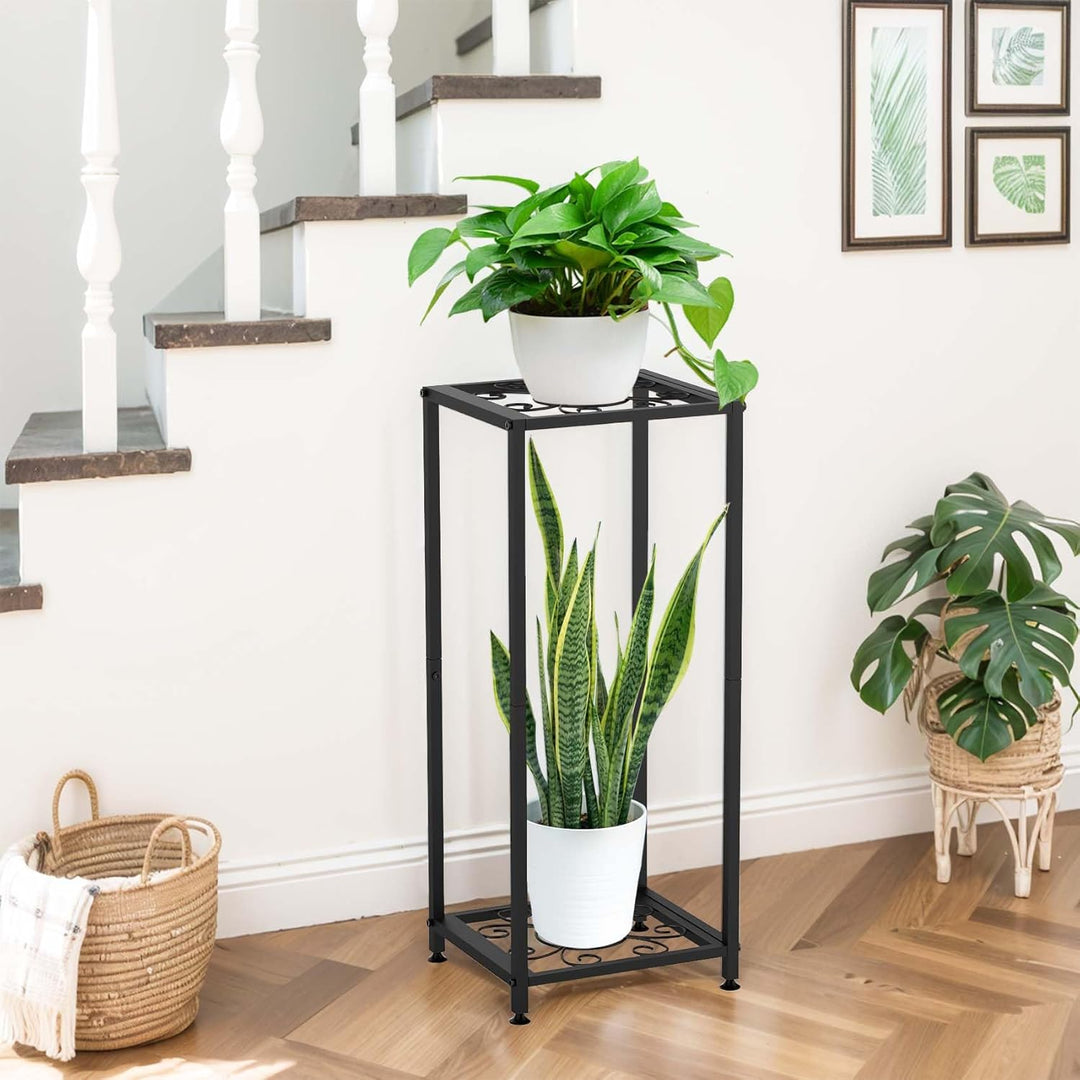Blumenständer Metall Pflanzenständer Blumenhocker Schwarz Hoch Zimmer Deko, Moderner Pflanzenständer