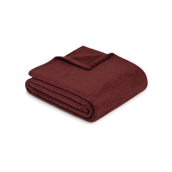 Ibena Cord Decke 150x200 cm - Baumwollmix weich, Made in Germany, warm &amp; waschbar, Kuscheldecke dunk