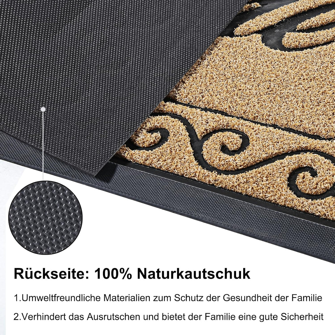 Yimobra Fussmatte Aussen, 75 x 43 cm, rutschfest, Wetterfest, Waschbar, Wellcome Schmutzfangmatte fü