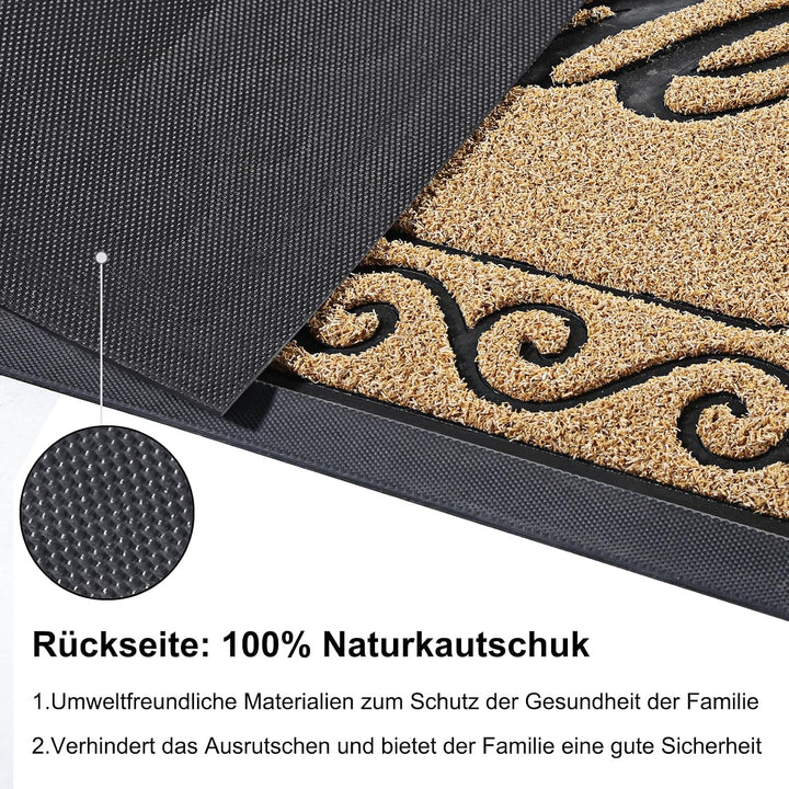 Yimobra Fussmatte Aussen, 75 x 43 cm, rutschfest, Wetterfest, Waschbar, Wellcome Schmutzfangmatte fü