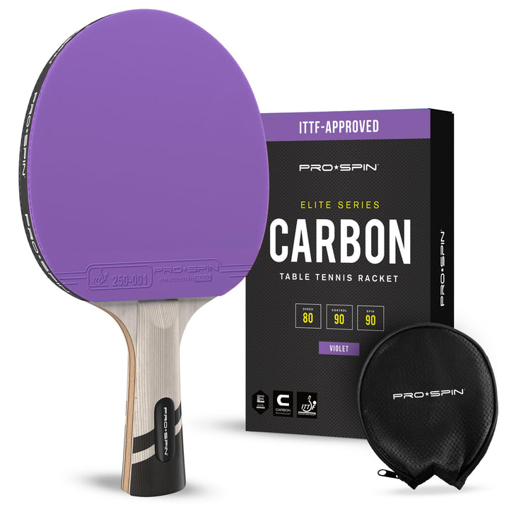 PRO SPIN Tischtennisschläger - Carbon Profischläger, Überlegener Präzision, Spin - Profi-Obergummi,