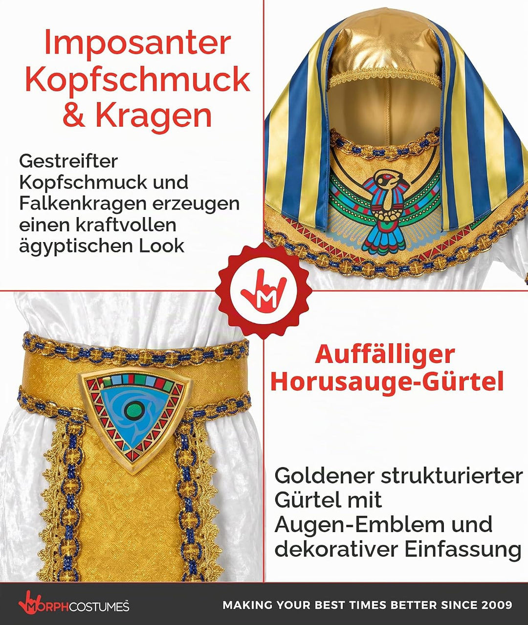 Fun Shack Kostüm Pharao Kinder, Pharao Kostüm Kinder, Kostüm Ägypter Kinder, Ägypten Kostüm Kinder,