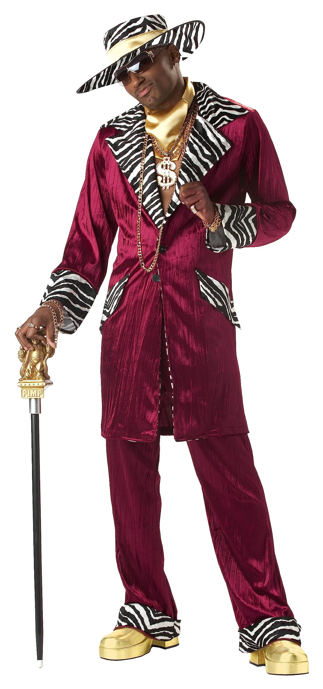 California Costumes Sweet Daddy Zuhälter, Rot/Ausflug, einfarbig (Getaway Solids), M M Burgunderfarb