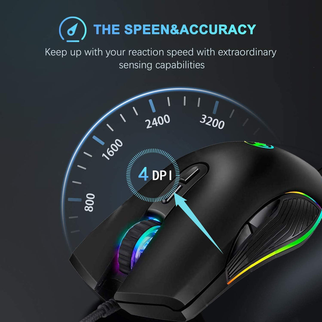IULONEE Gaming Maus USB Typ C RGB Kabelgebundene Computer Mäuse Ergonomische Gamer Mouse Kompatibel