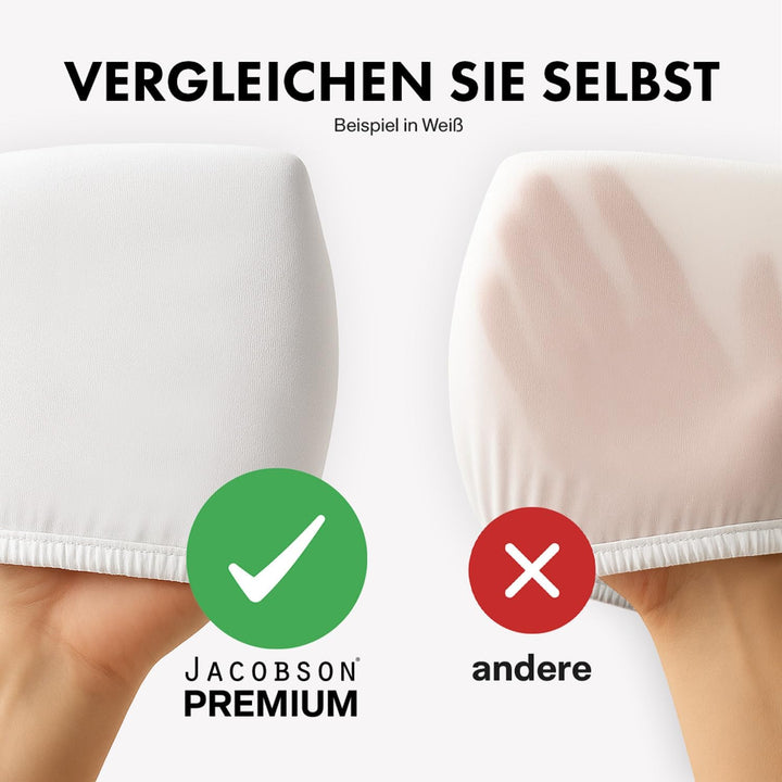 Jacobson Jersey Spannbettlaken Spannbetttuch Baumwolle Bettlaken (Premium 200x220 cm, Hellblau) PREM