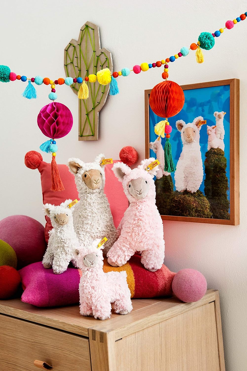 Steiff 69444 Original Plüschtier Lama Soft Cuddly Friends Leandro, Kuscheltier ca. 14 cm, Markenplüs