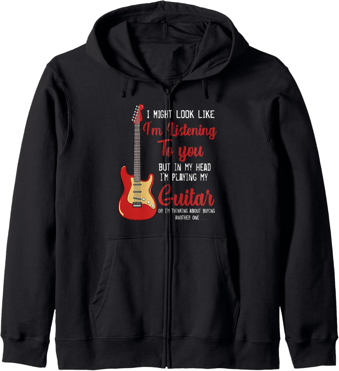 I Might Look Like I'm Listening to You Bass Gitarre Musiker Kapuzenjacke