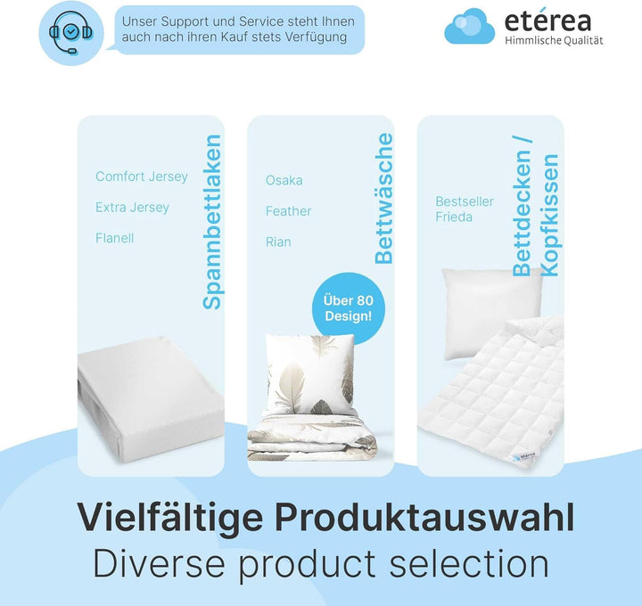 etérea Baumwolle Bettwäsche Rian 200x200 1er Set - mit Reissverschluss - Renforcé Qualität - Allergi