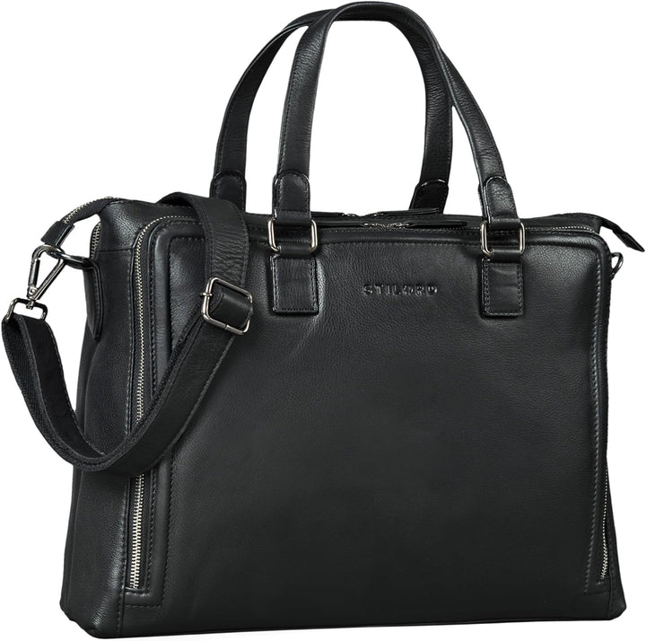 STILORD 'Claire' Businesstasche Damen Leder 15 Zoll Laptoptasche DIN A4 Aktentasche Umhängetasche un
